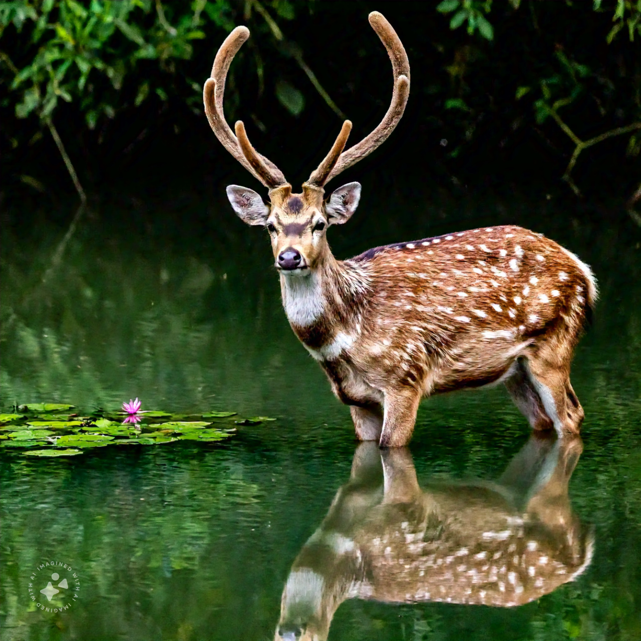 deer_at_beautiful_ponds_in_dense_forest