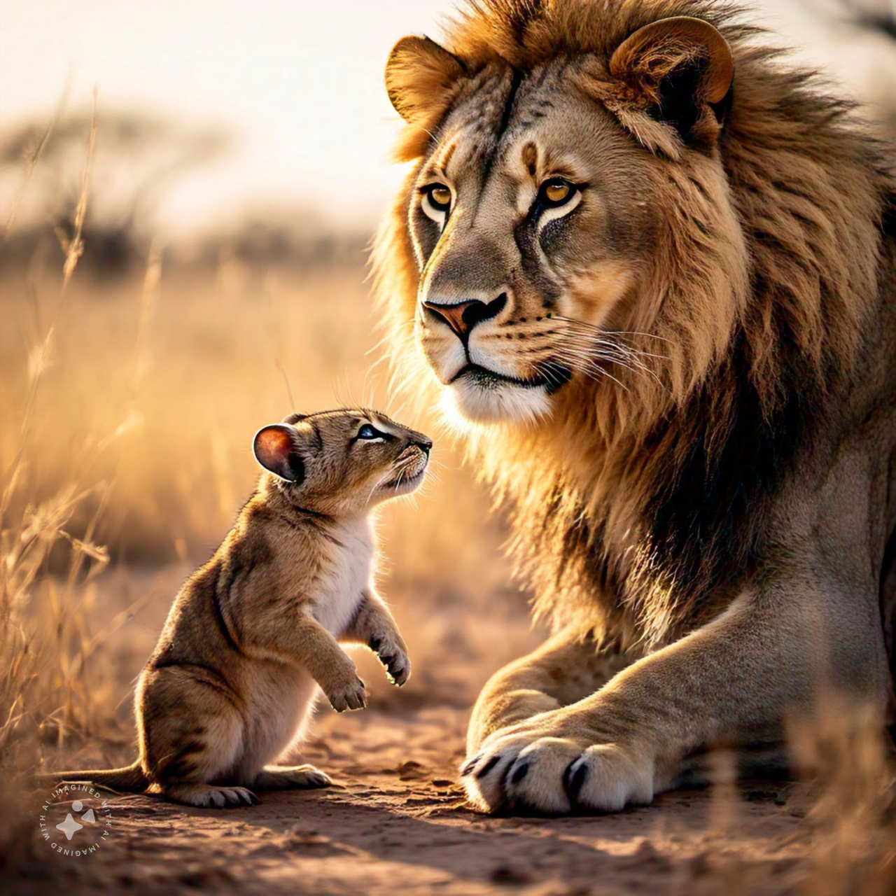 mouse_looking_at_the_eyes_of_lion