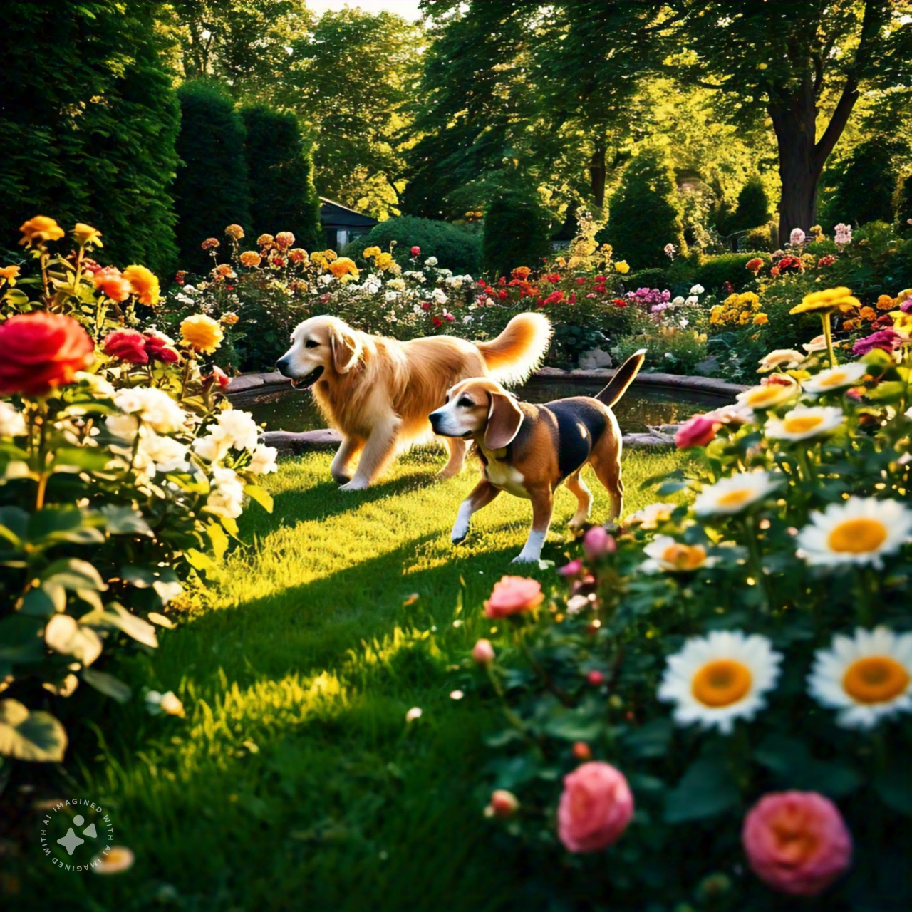 two_dogs_wandering_in_the_garden