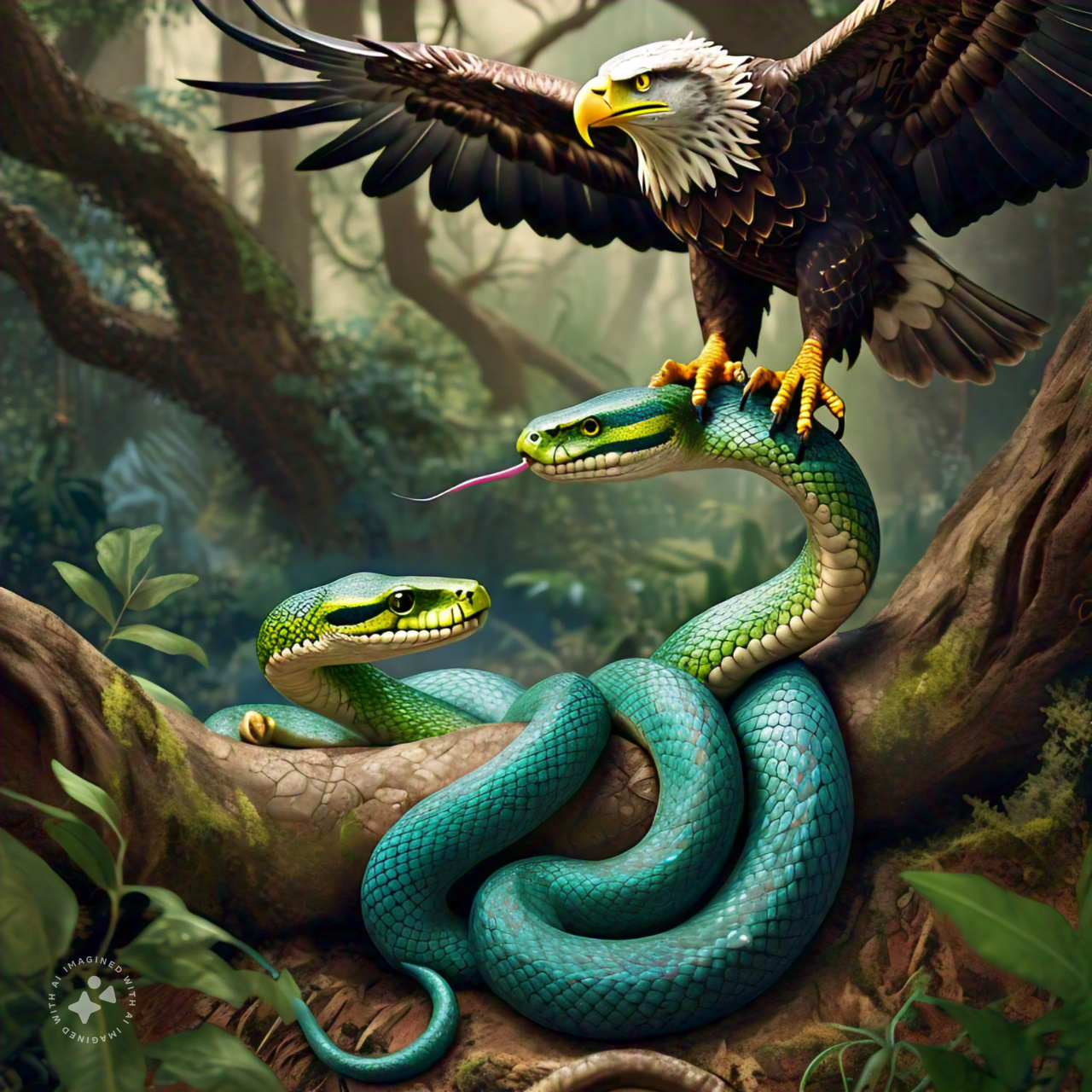 two_snake_and_eagle_engaged_in_discussion