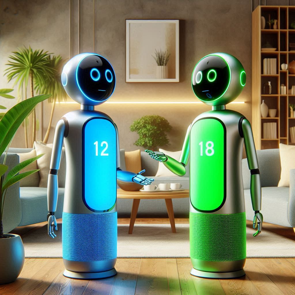 two Alexa robots talking with each other