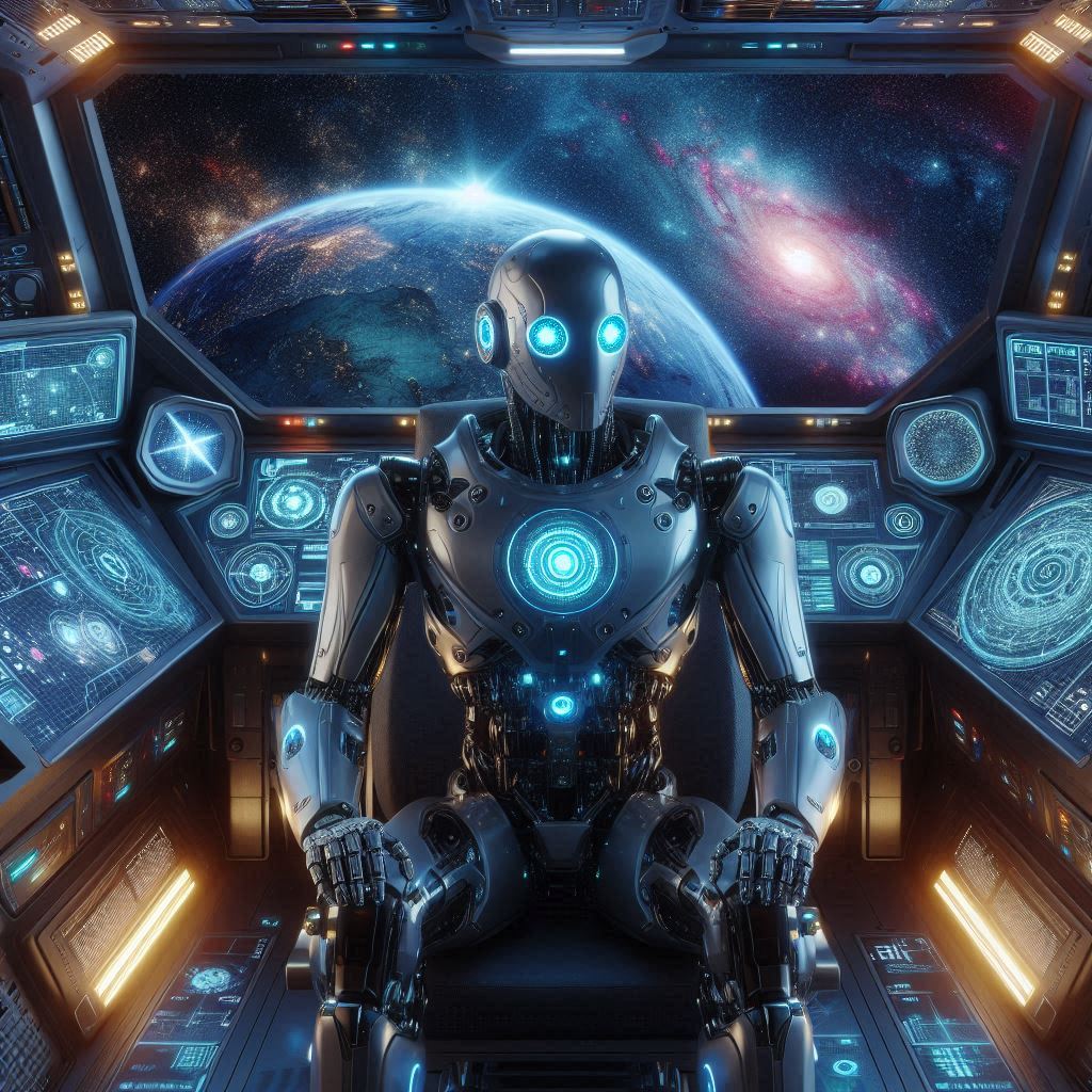 AIexa Robo in space craft