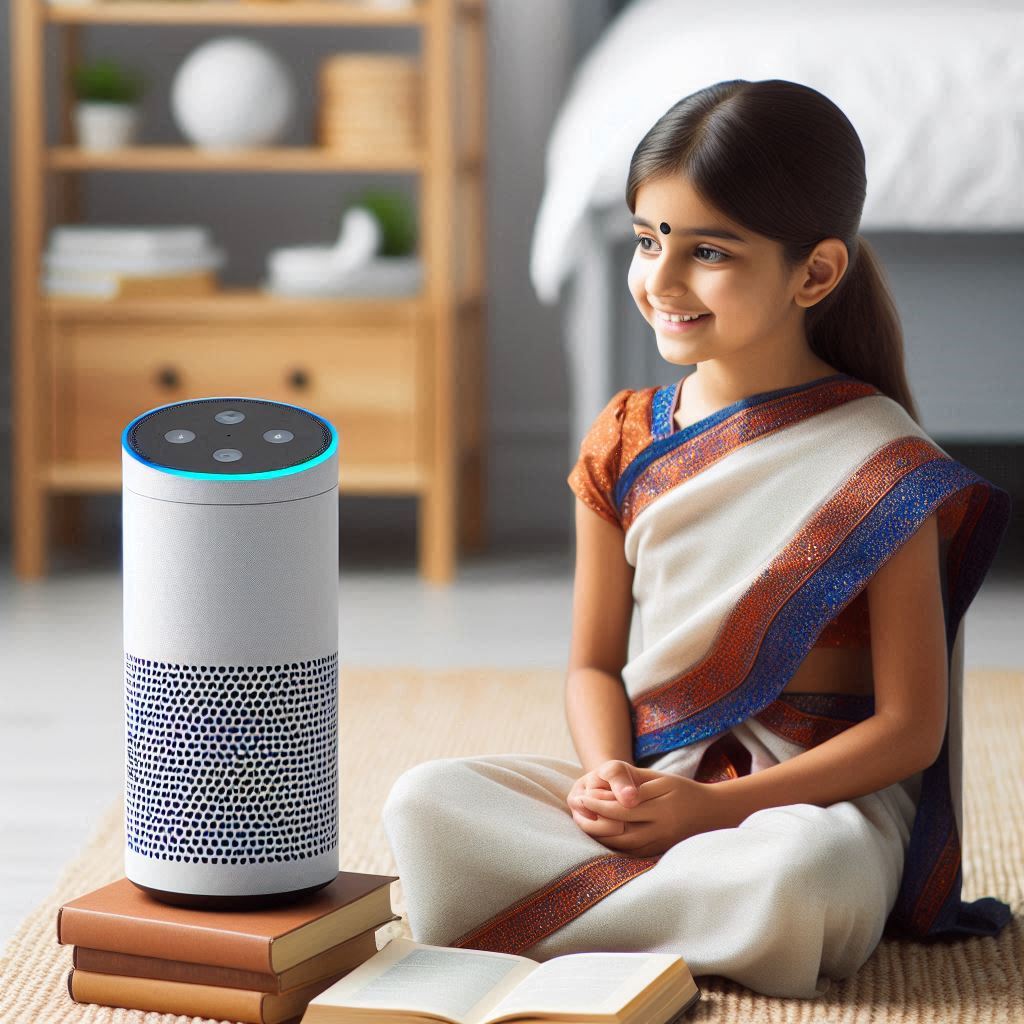 Alexa robot speaking with Indian girl